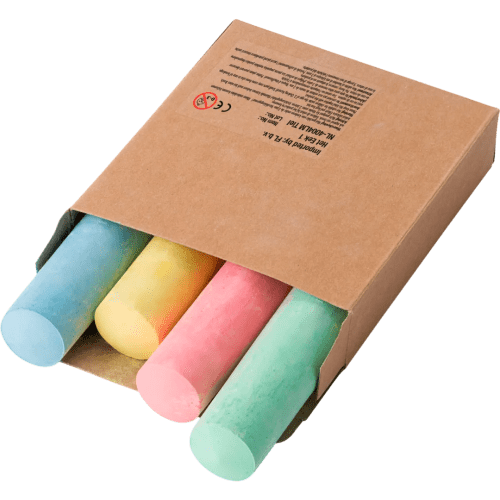Custom printed Set of Sidewalk Chalk in a natural coloured box with 4 chalks by Total Merchandise