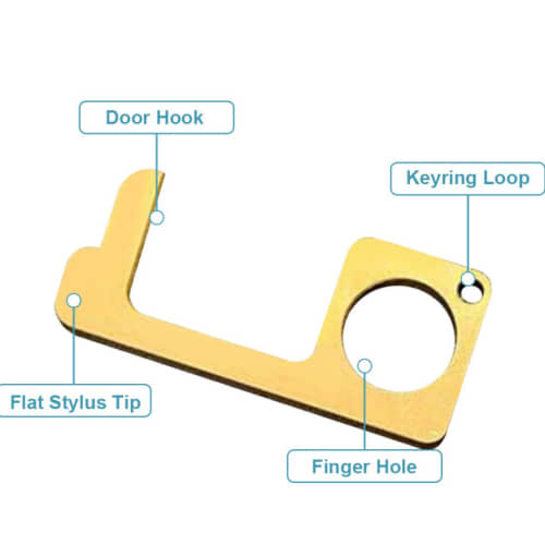 Promotional Hygiene Key In Matt Gold For Social Distancing From Total Merchandise