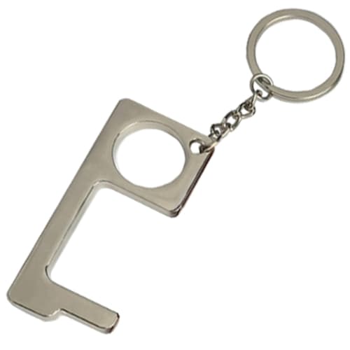 Promotional Metal Hygiene Hook Keyrings in Silver from Total Merchandise
