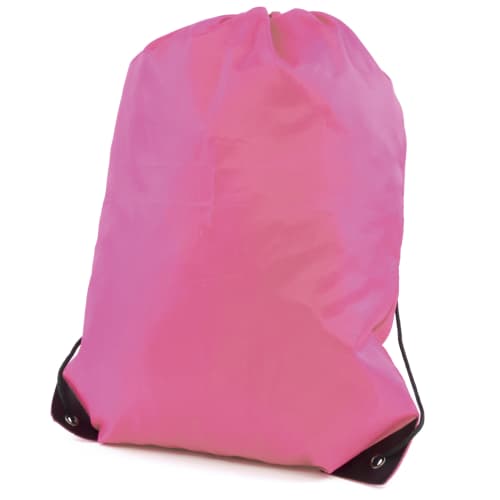 Promotional Drawstring Bags with Individual Names in Pink from Total Merchandise