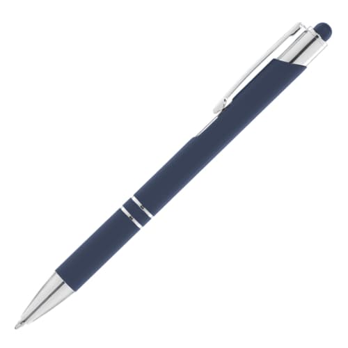 Custom engraved Stylus Pens in navy blue from Total Merchandise