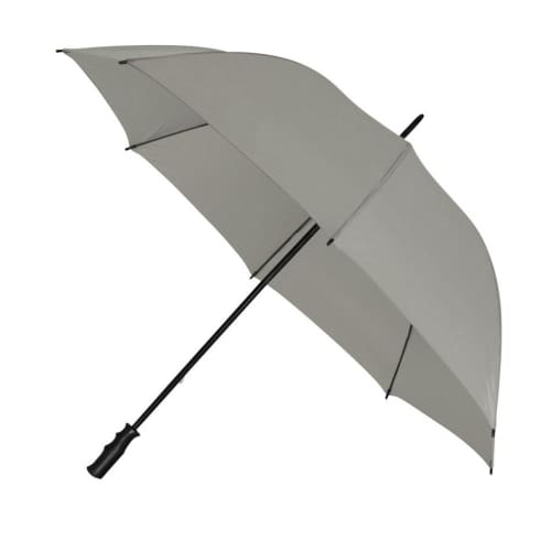 Custom branded Budget Storm Plus Golf Umbrella in Light Grey from Total Merchandise