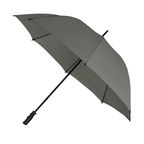 Logo branded Budget Storm Plus Golf Umbrella in Mid Grey from Total Merchandise