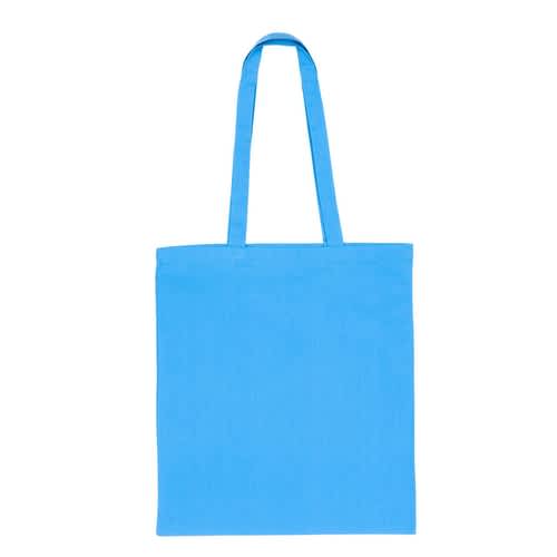 Light Blue Corporate Branded Cotton Tote Bags with Individual Names from Total Merchandise