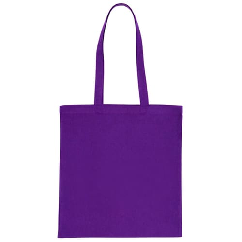 Purple Custom Printed Cotton Tote Bags with Individual Names from Total Merchandise