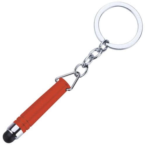 Corporate Branded Contactless Stylus Keychain in Red from Total Merchandise