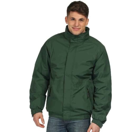 Logo-printed Regatta Dover Jacket being worn by a model in Green from Total Merchandise