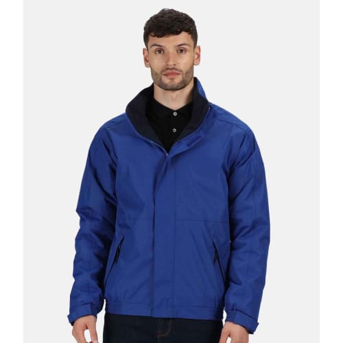 Branded Regatta Dover Jacket being worn by a model in Royal Blue from Total Merchandise