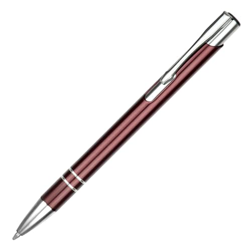 Custom Printed Beck Metal Ballpens in Burgundy from Total Merchandise