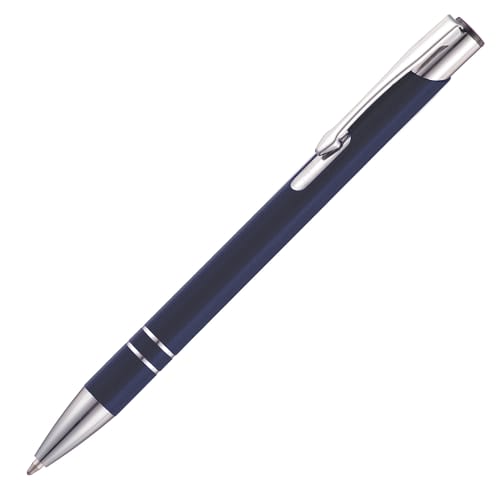 UK Printed Beck Metal Ballpens in Dark Blue from Total Merchandise