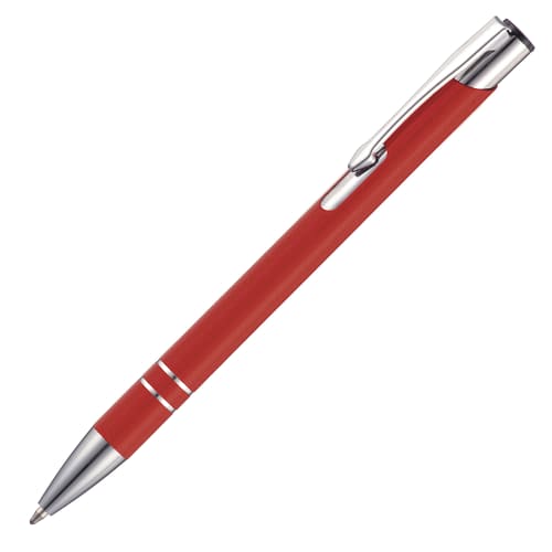 Branded Beck Metal Ballpens in Solid Red from Total Merchandise