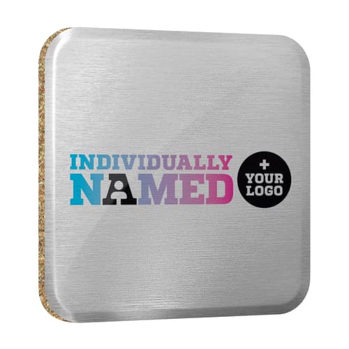 Branded Metal Coasters Printed with Individual Names from Total Merchandise