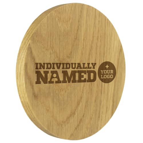 Customised Solid Oak Coasters Engraved with Individual Names from Total Merchandise