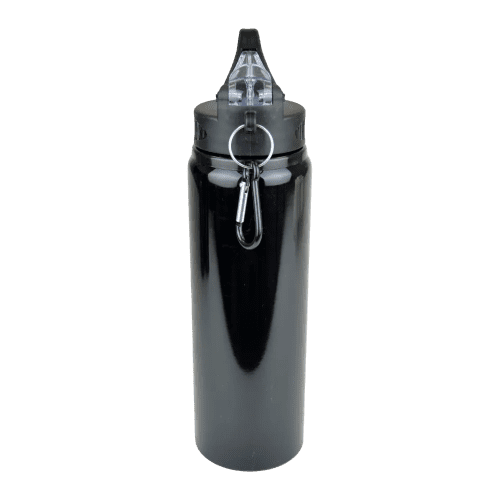 Branded Metal Drinking Bottle with Individual Names in Black from Total Merchandise