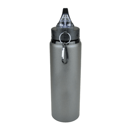 Promotional Metal Drink Bottles with Individual Names in Gun Metal from Total Merchandise
