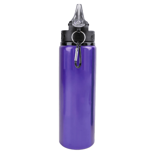Customised Metal Drink Bottles with Individual Names in Purple from Total Merchandise