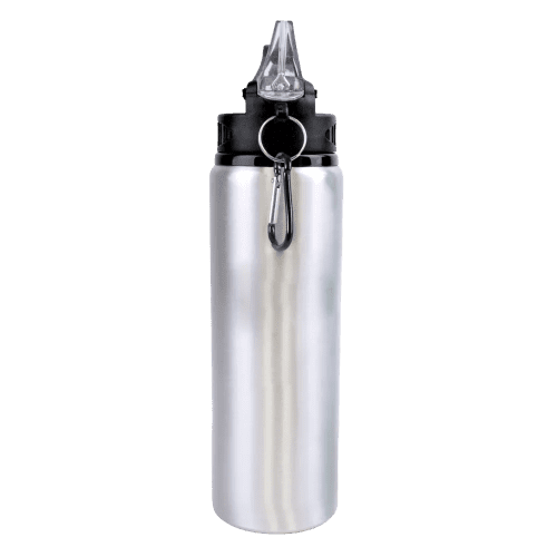 Customised Metal Drink Bottles with Individual Names in Silver from Total Merchandise