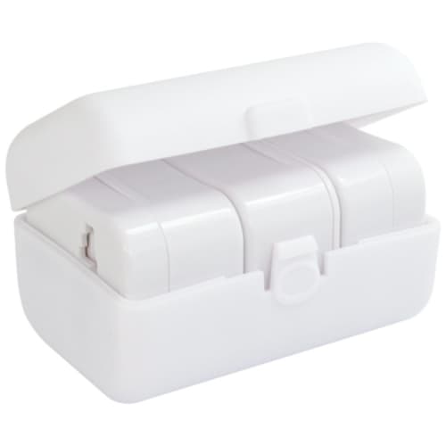 Bespoke Worldwide Travel Adaptor customisable in full and spot colour print across all positions