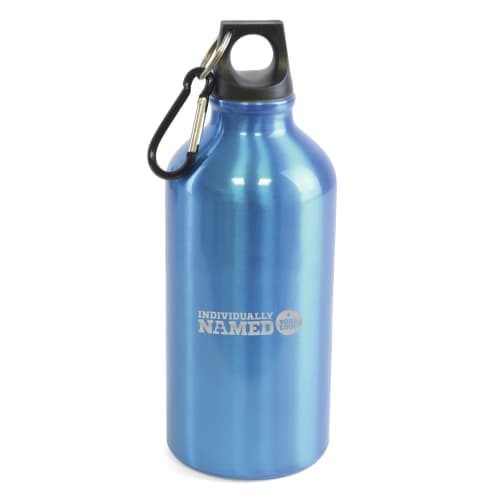 Personalised Aluminium Sports Bottles with Individual Names in Cyan from Total Merchandise