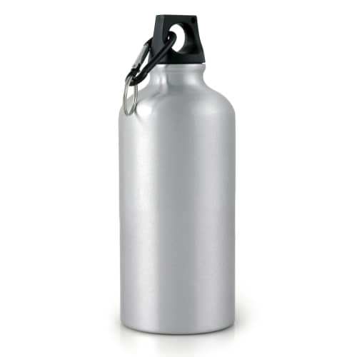 Promotional Aluminium Sports Bottles with Individual Names in Silver from Total Merchandise