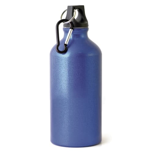 Custom Branded Aluminium Sports Bottles with Individual Names in Blue from Total Merchandise