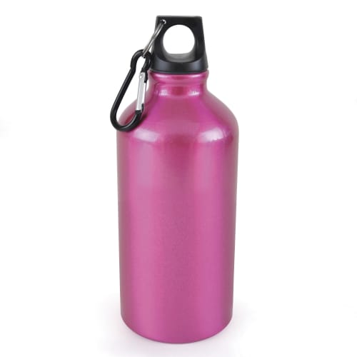 Promotional Aluminium Sports Bottles with Individual Names in Pink from Total Merchandise