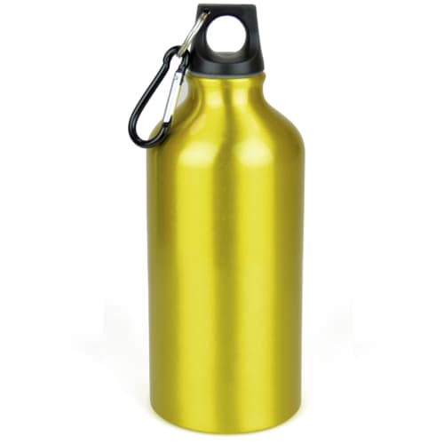 Promotional Aluminium Sports Bottles with Individual Names in Yellow from Total Merchandise