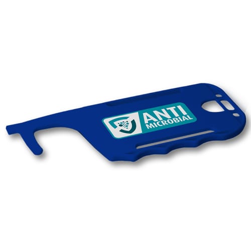 Antimicrobial ID Card Holder Hygiene Key in blue from Total Merchandise