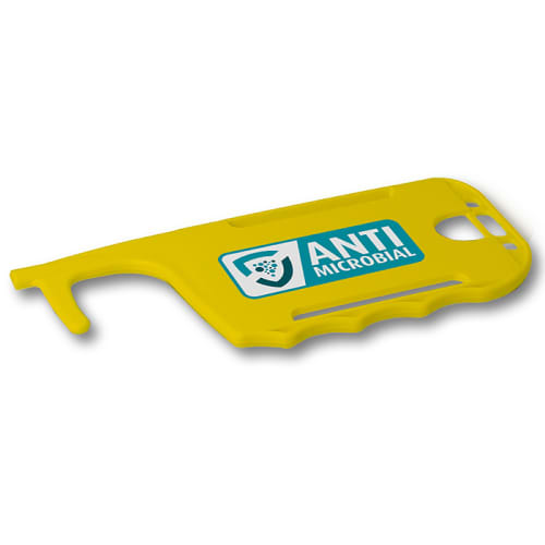 Custom ID Card Holder Hygiene Key in yellow from Total Merchandise with antimicrobial additive