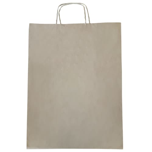 Promotional Large Twisted Paper Handle Carrier Bag in Brown Printed by Total Merchandise