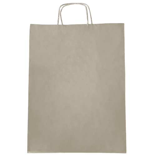 Promotional Large Twisted Paper Handle Carrier Bag in Brown Printed by Total Merchandise