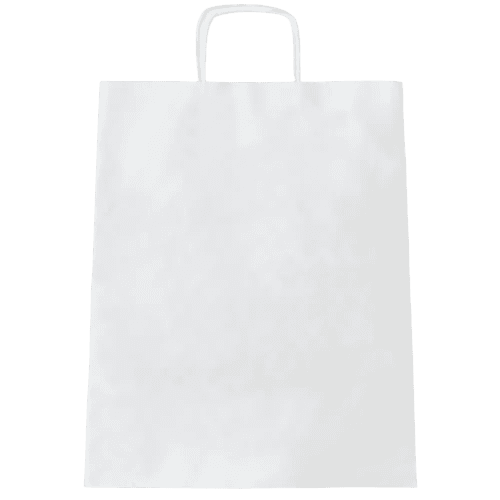 Custom Branded Large Twisted Paper Handle Carrier Bag in White from Total Merchandise