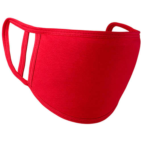 Promotional Double Layer Reusable Face Mask in red from Total Merchandise