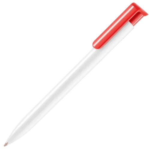 Promotional printed Antibacterial Absolute Ballpen in white with red clip from Total Merchandise