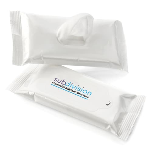 Custom Printed Antibacterial Wet Wipes (15 Pack) from Total Merchandise