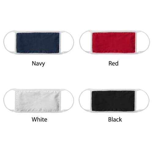 Front view of a selection of colours available for our Cotton Face Masks from Total Merchandise