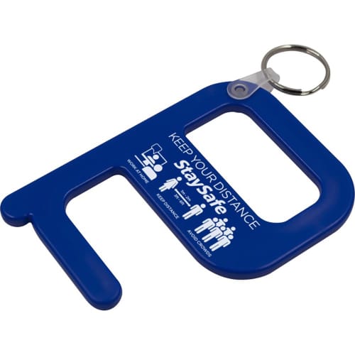 Custom Hygiene Key Plus in royal blue from Total Merchandise with a personalised logo in the middle