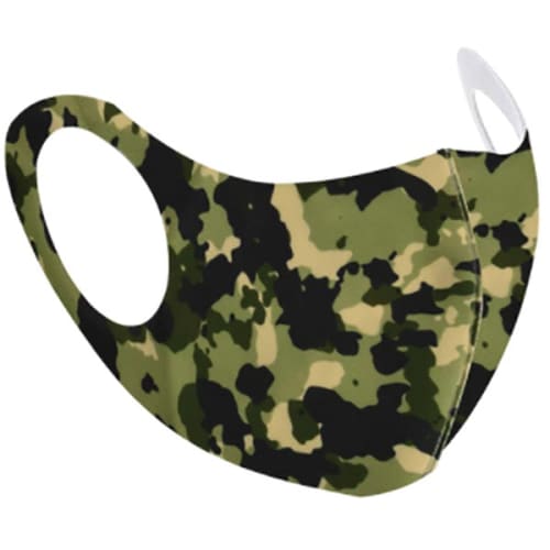 Custom Reusable Face Mask with a camo design printed all over the mask from Total Merchandise