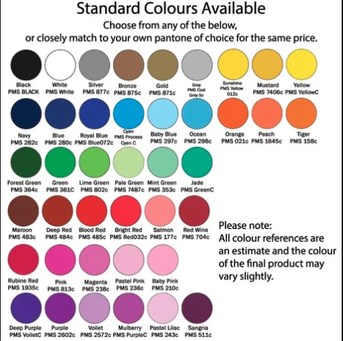 Colour Swatch for Face Mask Exemption Lanyards from Total Merchandise