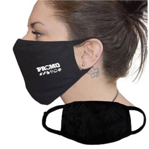 2 Ply Cotton Face Masks custom printed with a 1 colour logo from Total Merchandise