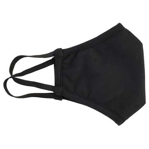 Side view of a 3 Ply Cotton Face Masks available in black from Total Merchandise