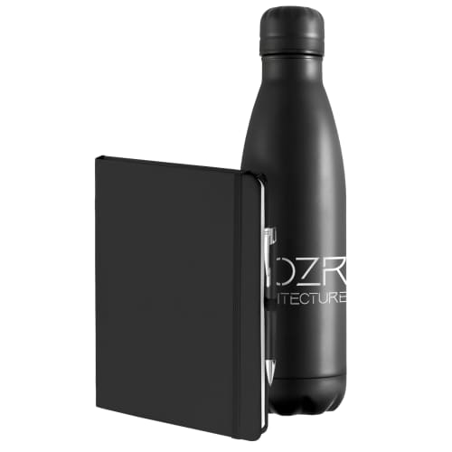 Mood® Gift Set with Bottle, Notebook & Pen in Black