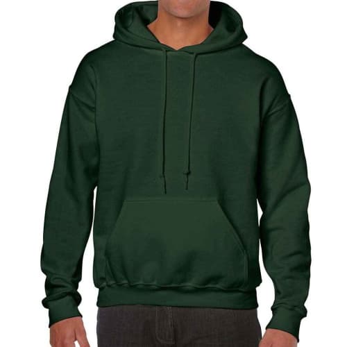 Logo branded Gildan Heavy Blend Hoodie in Forest Green from Total Merchandise