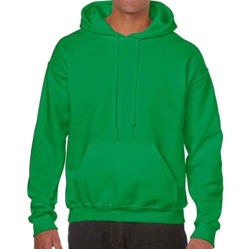 Logo printed Gildan Heavy Blend Hoodie in Irish Green from Total Merchandise