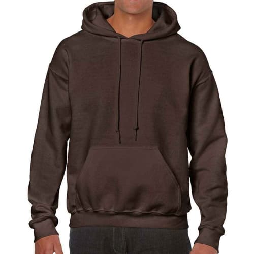 Custom printed Gildan Heavy Blend Hoodie in Dark Chocolate from Total Merchandise