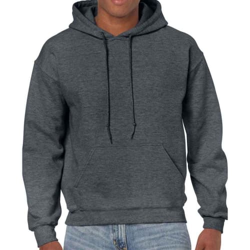 Logo-branded Gildan Heavy Blend Hoodie in Dark Heather Grey from Total Merchandise