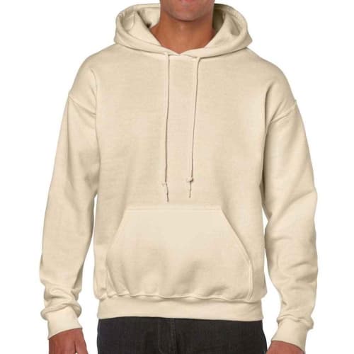 Logo printed Gildan Heavy Blend Hoodie in Sand from Total Merchandise