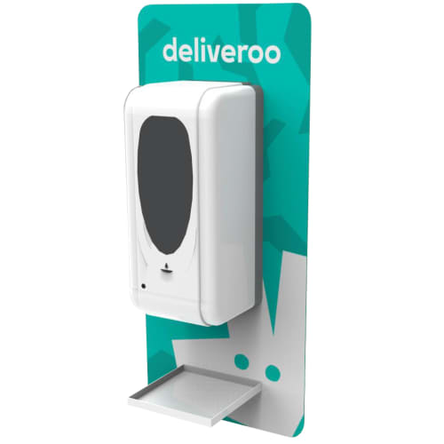 Corporate Branded Wall Mounted Hand Sanitiser Stations in White from Total Merchandise