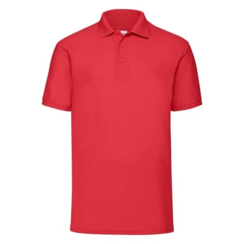 Individually Named Fruit of the Loom Polo Shirts in Red