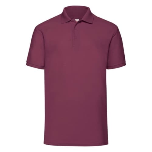 Promotional Burgundy Fruit of the Loom Polo Shirts with Individual Names from Total Merchandise